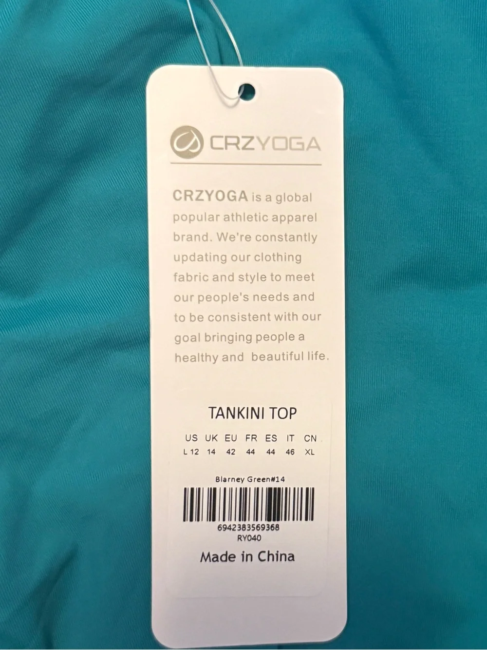 NWT - CRZ YOGA Tankini Top size Large